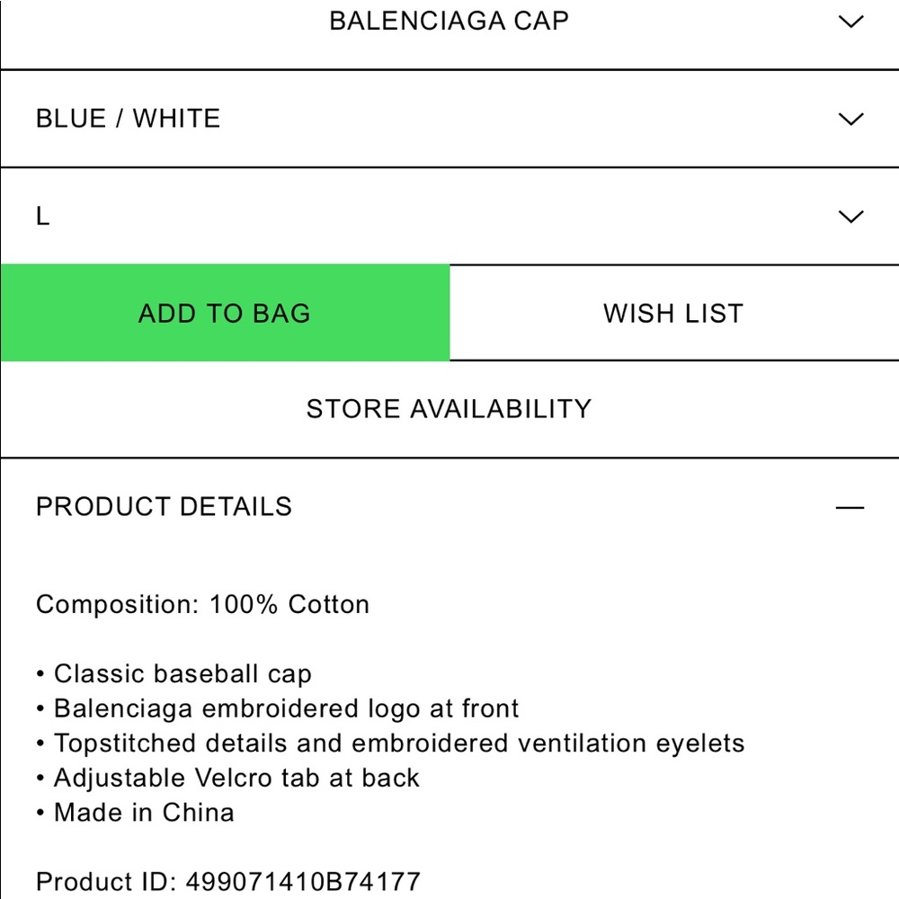 Balenciaga Hat Cap Blue - Picture 8 of 8